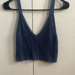 Blue Knit Tank Top